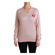 Silkeblomst V-hals sweater