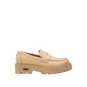 Beige læder loafers