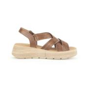 Brun Læder Kile Sandal