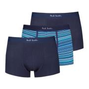 Mixed Stripe Boxer Briefs Three Pack Navy