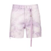 Multifarvede Denim Shorts med Funktionelle Lommer