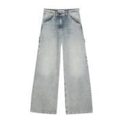 Blå Denim Wide Leg Jeans