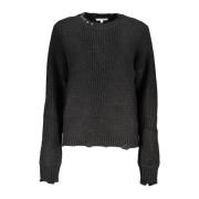 Kontrastdetalje Crew Neck Sweater