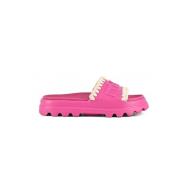 EVA Slide Sandal Fuchsia Hæklet