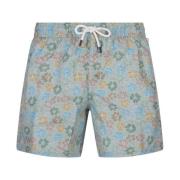 Grøn Blomstret Badeshorts