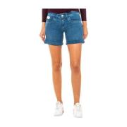 Denim Shorts med Broderet Design