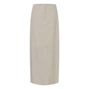 Linen High Waist Nederdel - Ancient Scroll