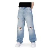 Blå Slidte Jeans