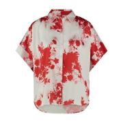 Blomsterprint Silkebluse