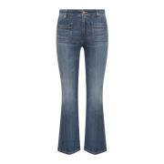 Flared High Waist Blå Jeans