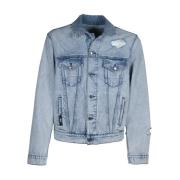 Ødelagt Denim Jakke Marmor Effekt