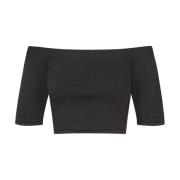 Silke Stretch Off-Shoulder Crop Top