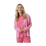 Strik Cardigan i Begonia Pink