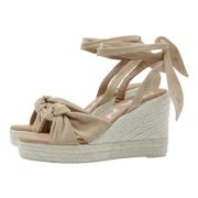 Champagne Beige Wedges med Knotendetail