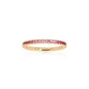 Facetteret Pink & Hvid Zirkonia Ring