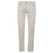 Beige Slim Gabardine Chinos