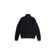 Navy T-Neck Zip Sweater