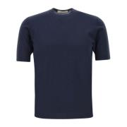 Navy Blue Bomuld T-shirt til Mænd