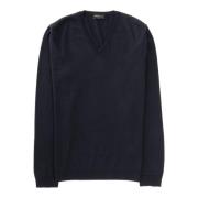 Navy Merino V-Neck Sweater