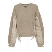 V-hals Ballonærme Sweater