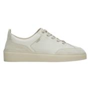 Luksuriøse Beige Læder Velour Sneakers