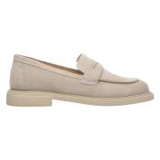 Kvinders Beige Ruskind Loafers ER00112383