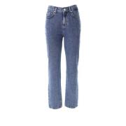 Blå Denim Straight Leg Jeans