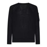 Sort Ribstrikket Sweater Linse Detalje