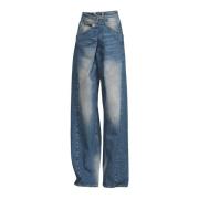 Fold-Over Denim Jeans