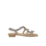 Slangeudsmykket flad sandal