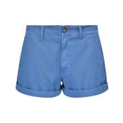 Chino Shorts med opsmøget kant