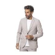 Beige mønstret teknisk blazer