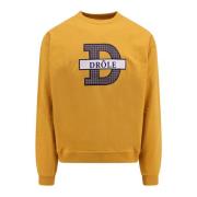 Gul Sweatshirt Crew-Neck Broderet Logo