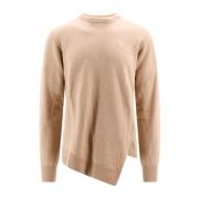 Beige Strikvarer Crew-neck Langærmet