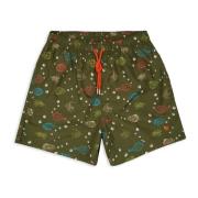 Army Green Fiskemotiv Badeshorts