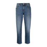 Blå Straight Jeans Casual Stil