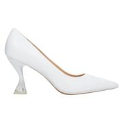 Hvide Læder Højhælede Pumps Elegant Stil