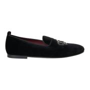 Sort Velvet Krystal Loafers