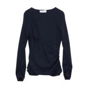 Draped Boatneck Langærmet T-shirt