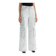 Cargo Denim Jeans Wide Leg