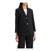 Stribet Boxy Blazer