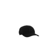 Sort Twill Bomuld Baseball Cap med Tonal FF Logo Broderi