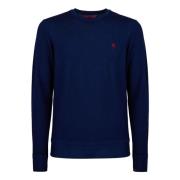 Blå Uld Crew-Neck Sweater