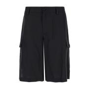 Sort Cargo Bermuda Shorts Høj Talje