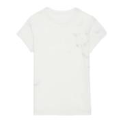 Ecru Baggy T-shirt med Vinger