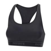 Sort Satin Bralette Logo Elastik