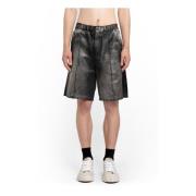 Sorte Satin Shorts med Elastisk Talje