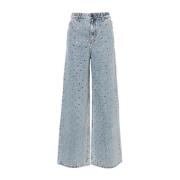 Rhinestone Wide-Leg Jeans