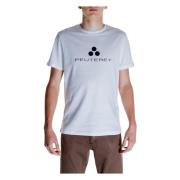 Hvid Plain Rund Hals T-shirt