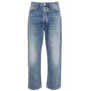 Blå Denim Straight-Leg Jeans